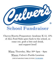 Culver's fundraiser flyer