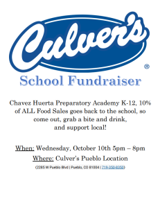 Culver's Fundraiser Flyer for October '24