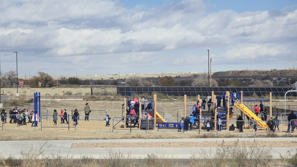 Playground and solar farm picture