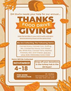 November Food Drive flyer