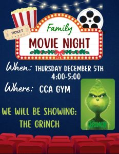 family movie night flyer for the grinch movie