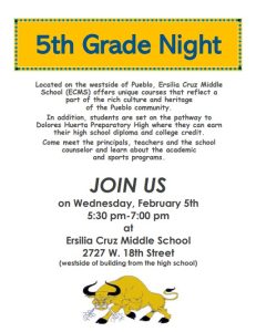 5th Grade Night Flyer 2025