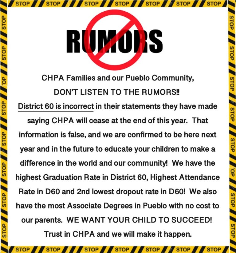 Stop the Rumors flyer